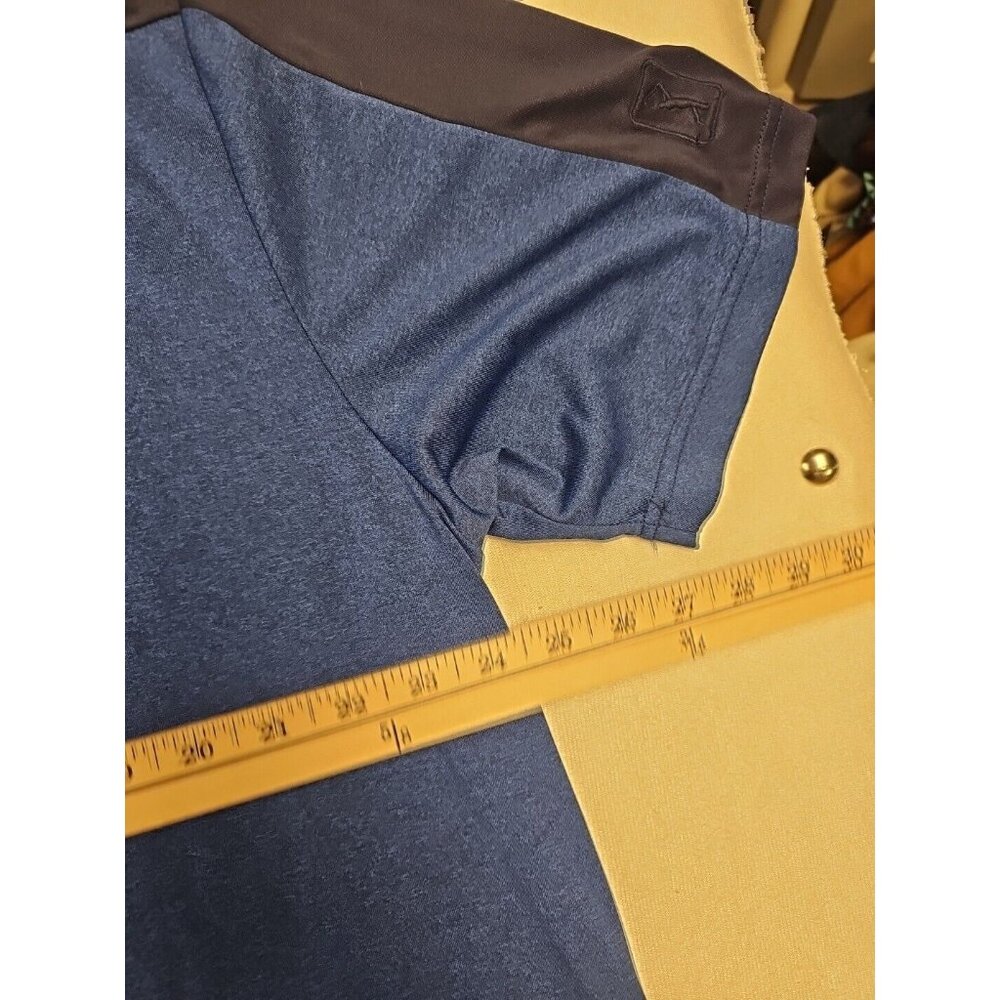 Grand Slam Mens Golf Polo‎ Shirt Blue Colorblock Short Sleeve Performance Large